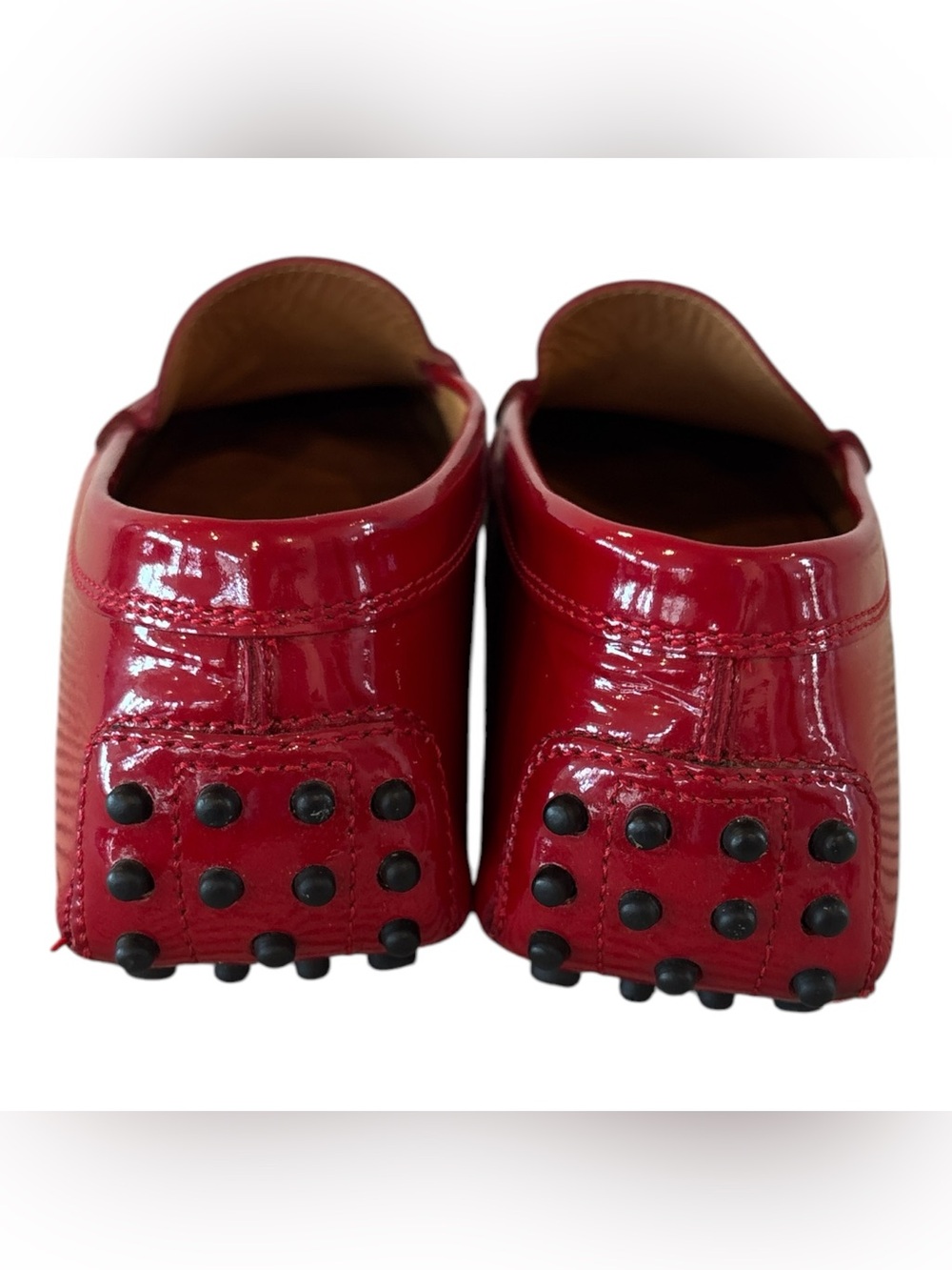 Tod's for Ferrari Gommino Red Patent Leather Driving Moccasins for Women - Picture 3 of 12